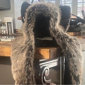 SpiritHoods Black and Gray Faux Fur Hat